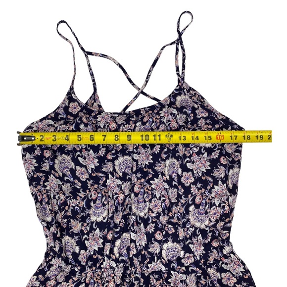 Lucky Brand Jumpsuit Womens Size L Halter Floral Sleeveless Pockets Strappy - Picture 10 of 11